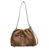 Bolso de mano retro de gamuza para principios de otoño de 2026, bolso de hombro, bolso cruzado, bolso tipo cubo plisado de nube de nicho