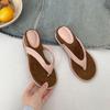 Populares Zapatillas de Cuña Retro Espiga Negras para Mujer 2025 Nuevo Verano Ropa de Exterior con Falda Sandalias Francesas Antideslizantes