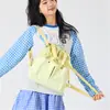 Mochila com Cordão de Design Nicho Estilo Japonês para Mulheres, Bolsa Casual de Viagem, Mochila Funcional para Exterior, Necessaire de Viagem