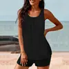 Maiô Duas Peças Estilo Europeu e Americano 2026 para Mulheres, Tankini Conservador de Secagem Rápida com Shorts, Atacado de Comércio Exterior da Amazon Transfronteiriço