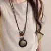 Colar Étnico Estilo Zen Boêmio Feminino Novo Estilo Chinês Corrente Longa Retrô Malha Acessório de Gola Alta para Suéter