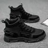 Botas Hombre Trendy 2025 Nuevo Otoño Botas de Trabajo Británicas de Caña Alta Casual de Media Caña Zapatos de Algodón de Moda para Hombre