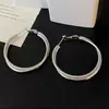 Pendientes grandes de aro doble estilo minimalista cool europeo y americano para mujer, elegantes y sofisticados, pendientes de aro estilosos, nuevos pendientes de moda para 2026