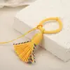 Chaveiro de Borla de Algodão Curta e Gordinha Estilo Xizang Anel de Borla para Celular Marcador de Página com Borla Pingente Pendurado Acessório Pendente Feito à Mão
