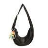 Bolsa Feminina Elegante e da Moda 2025 Nova Simples Moda Bolsa de Ombro Único Transversal Casual Lua Bolinho Bolsa Pequena