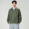 Suéter casual de punto trenzado de color liso con media cremallera, nueva colección otoño/invierno 2026 para hombre, top de punto trenzado de corte holgado para hombre