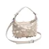 Bolsa Pequeña Portátil Distintiva de Lentejuelas de Moda para Internet para Mujer 2024 Nueva Moda Bolso Cruzado para el Trabajo Estilo Coreano Elegante Bolso de Hombro