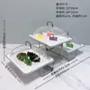 Bandeja de frutas para buffet, soporte de postres de doble/triple capa estilo europeo, bandeja para pan y pasteles, estante de exhibición para platos fríos y comida cocinada, y otros.