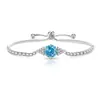 Tiktok Venta Caliente Pulsera de Piedras Preciosas Coloridas Corte Milenio Rosa Incrustada con Diamantes de Alto Carbono Súper Brillantes Transfronteriza Europea y Americana Tiktok Dropshipping