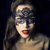 Rainha da balada! Lindo e sexy conjunto de lingerie de renda com máscara de olho vazada Gatinha Princesa