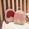 Mochila Pequeña 2026 Estilo Coreano Moda Mochila Pequeña Bolso de Mano Bolso Cruzado al Hombro Bloqueo de Color Bolso para Teléfono Bolso de Hombro a Cuadros Pu