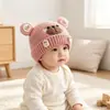 Gorro para bebé para otoño e invierno, gorro para bebé que protege los oídos, unisex, cálido, estilo para poner, lindo gorro de invierno para bebés y niños pequeños, gorro de punto