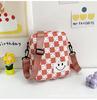2025 Nuevo Bolso de Hombro de Moda Urbana para Mujer Estilo Dulce Ins a Cuadros Cara Sonriente Moda Versátil Bolso Cruzado