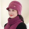 Chapéu de Inverno para Mãe, Mulheres de Meia-Idade e Idosas, Proteção Contra Frio, Chapéu Quente com Proteção para Orelhas, Chapéu de Lã Tricotado com Pelúcia para Avó e Senhora Idosa