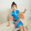 Cheongsam Rojo Clásico para Niñas Ropa de Presentación Día del Niño Pavo Estilo Chino Año Nuevo Ropa para Niños Ropa de Presentación Primavera y Verano