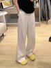 Pantalones Anchos de Lino Blanco para Mujer, Verano 2026, Holgados Casuales con Caída, Pantalones Largos Rectos Ligeros de Seda de Hielo Algodón-Lino A4508