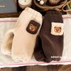 Calças para bebê meninos e meninas forradas com fleece bebê engrossadas calças de outono e inverno para bebê calças quentes de imitação de pele de cordeiro infantil