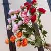 7 Peonías Exquisitas, Flores Artificiales, Ramos de Boda, Arte Floral Hecho a Mano de Alta Gama, Muros Florales para Paisajismo de Salones de Boda