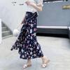 Saia Floral Midi Envolvente Chiffon Férias Proteção Solar Saia de Praia Peça Única Moda