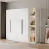 Armario para uso doméstico en el dormitorio, gabinete de almacenamiento de doble puerta, diseño moderno simple, adecuado para apartamentos pequeños y propiedades de alquiler, gabinete de almacenamiento ensamblado de lujo ligero