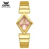 Fabricante de Relojes Marca Opk Dropshipping Nuevo Reloj de Cuarzo con Forma de Diamante Elegante y de Moda Reloj Impermeable para Mujer