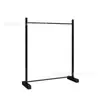 Estante para Tienda de Ropa Exhibidor de Tubo Cuadrado Negro de Pie Perchero para Ropa Doble Capa Acero Inoxidable Almacenamiento de Ropa
