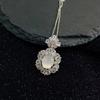 Colgante elegante de calcedonia verde hielo bañado en plata, nuevo estilo, ágata blanca, collar sencillo de jade para mujer, multicolor opcional