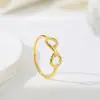 Design de personalidade europeia e americana, 8 palavras, anel de diamante duplo, moda simples, anel de aço de titânio Joker, fabricantes femininos, presente por atacado