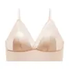 Sutiã com Tiras de Orelha de Coelho para Seios Grandes, Acabamento em Cetim, Renda em Malha Sem Costura, Ultraleve, Respirável, Confortável Lingerie Feminina