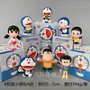 8 Enfeites de Caixa Surpresa Feitos à Mão do Doraemon Retrato de Família Gato Ding Dang Doraemon Da Xiong Panghu Boneco Brinquedo Enfeites