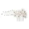 Pente de Cabelo com Flor de Seda, Acessórios de Cabelo com Flores, Lindo Vestido de Casamento, Acessórios de Pente de Cabelo, Adorno de Cabeça para Noiva, Novo Estilo de Casamento