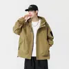 Chaqueta con capucha de estilo japonés para trabajo, nueva para Primavera y Otoño 2024, holgada para estudiantes, impermeable para cargar, chaqueta casual unisex