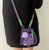 Funda con soporte morado variado y peculiar, compatible con iPhone 16 Pro Max y Apple 15 Pro, correa cruzada de 14 pulgadas.