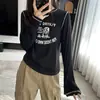 Camiseta de Renda com Manga Longa 2024 Outono e Inverno Novo Estilo Vilão de Desenho Animado Slim Fit Elástica Macia Aparência Emagrecedora Versátil G102718