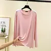 Nova coleção Primavera e Outono: Camiseta de modal plus size, com corte solto e proteção solar para mulheres, versátil e respirável, adequada para usar como camada externa ou como camiseta