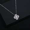 2022 Outono e Inverno Lucky Grass Stud Brincos Colar Feminino Micro-incrustado Zircon Prata Agulha Luz Luxo Elegante Brincos High-end