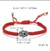 Joyería explosiva transfronteriza Palma doble cuentas redondas ojos azules ojo turco cuerda roja de la suerte pulsera ajustable tejida a mano