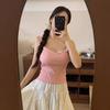 Dopamine Hermoso Encaje Azul Chica Dulce Chaleco Suave con Almohadilla en el Pecho Ropa Interior para Mujer Ropa Exterior Hermosa Espalda Top