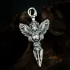 Colgante Vajra de Pájaro Paloma de Plata de Ley S925, Herramienta Ritual Vintage, Estilo Étnico de Gama Alta de Nicho, Adorno Finamente Elaborado