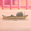 Sostenedor de Incienso de Velero de Latón Puro Barco de Pesca Toldo de Barco Objeto Viejo Sólido Vintage Decoración Escritorio Mascota de Té Artesanía Adorno
