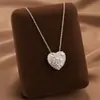 Comercio Exterior de Amazon Venta Caliente Collar de Acero de Titanio Temperamento Femenino Circonita Microincrustada Personalidad Cadena para Clavícula de Alto Sentido Colección Joyería