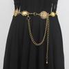 Nuevo suéter clásico retro versátil, cinturón de camisa, cadena de cintura de metal bronce para mujer con decoración de vestido