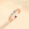 Amor Banhado a Prata Amor no Coração Casal Par Anel Criativo Ouro Rosa Em Forma de Coração Diamante Completo Par de Homens e Mulheres Anel Vivo