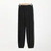 Calça Esportiva de Modal Fina de Tamanho Grande para Homens, Caimento Solto para Meia-Idade e Idosos, Calça de Casa Anti-Mosquito para o Verão