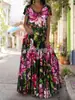 2022 AliExpress Amazon ebay transfronterizo primavera y verano nueva moda impresión digital vestido de ocio europeo y americano marea