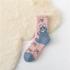 Meias de inverno femininas de flanela de coral sem pelos, panda, coelho, para casa, meias de dormir de desenho animado, meias de chão acolchoadas de pelúcia