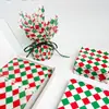 Papel de Presente Rombus Quadrado nas Cores Vermelho e Verde Natal Presente de Alto Padrão Revestido com Papel Sydney Impressão Colorida
