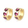 Pendientes de Aguja de Plata S925 Estilo Ins Europeo y Americano Corazón Zircón Colorido Incrustado Oro de 18K Pendientes Retro de Moda para Mujer