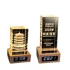 Personalización de Trofeos de Cristal Luminoso, Relojes de Madera Maciza Creativos, Adornos de Medallas, Souvenirs para Eventos de Reunión Anual de Empresas para Empleados