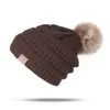 Chapéu de Tricô com Pom-Pom Popular Transfronteiriço, Chapéu de Inverno Unissex para Deslocamento ao Ar Livre, Chapéu de Tricô Casual Quente e Estiloso